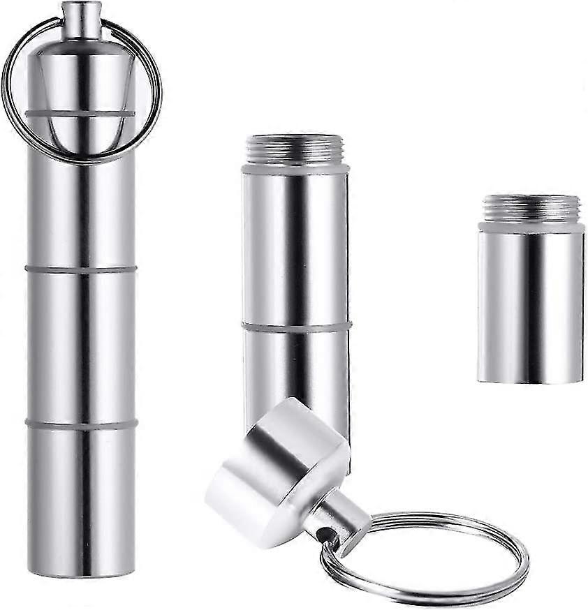 Pill Box Small, 2pcs Iave Key Ring Pill Divider 3 Compartments, Pill Box Gift