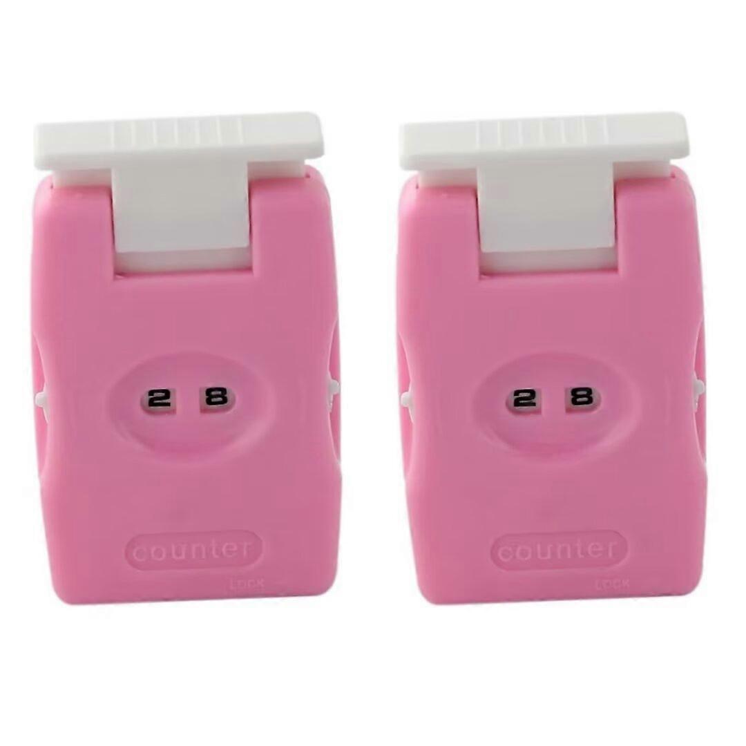 2pcs Manual Row Counter and Stitch Counter for Knitting/Crocheting Tool for Home, Travel - Pink
