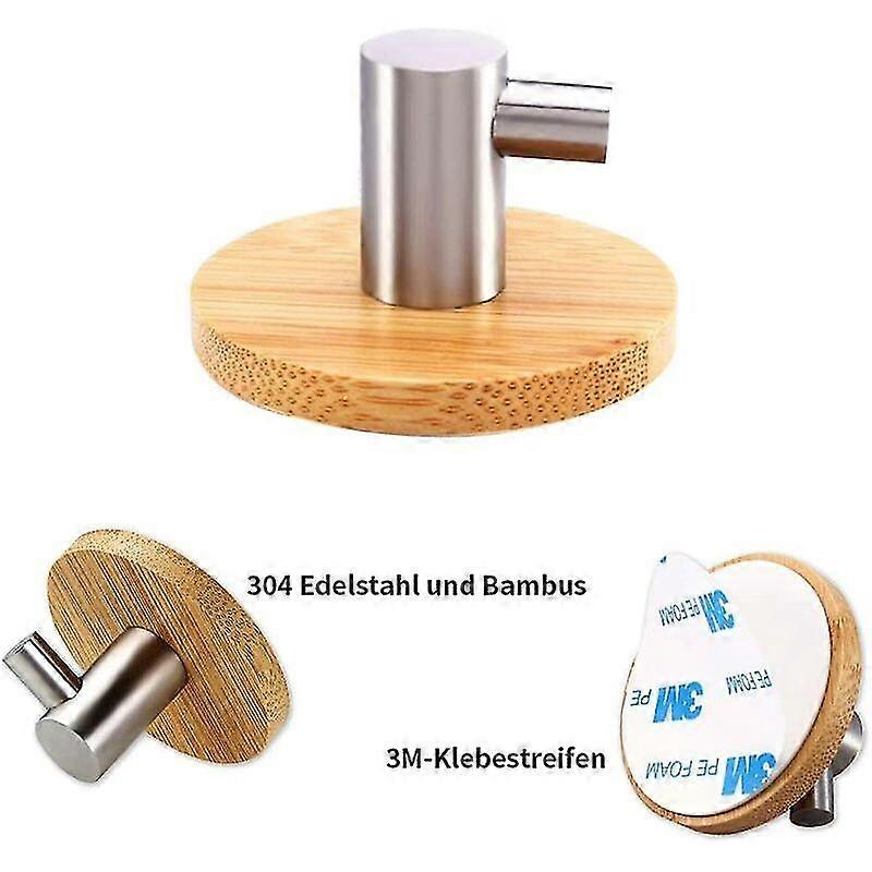 Adhesive Hook Wall Hook Bamboo Stainless