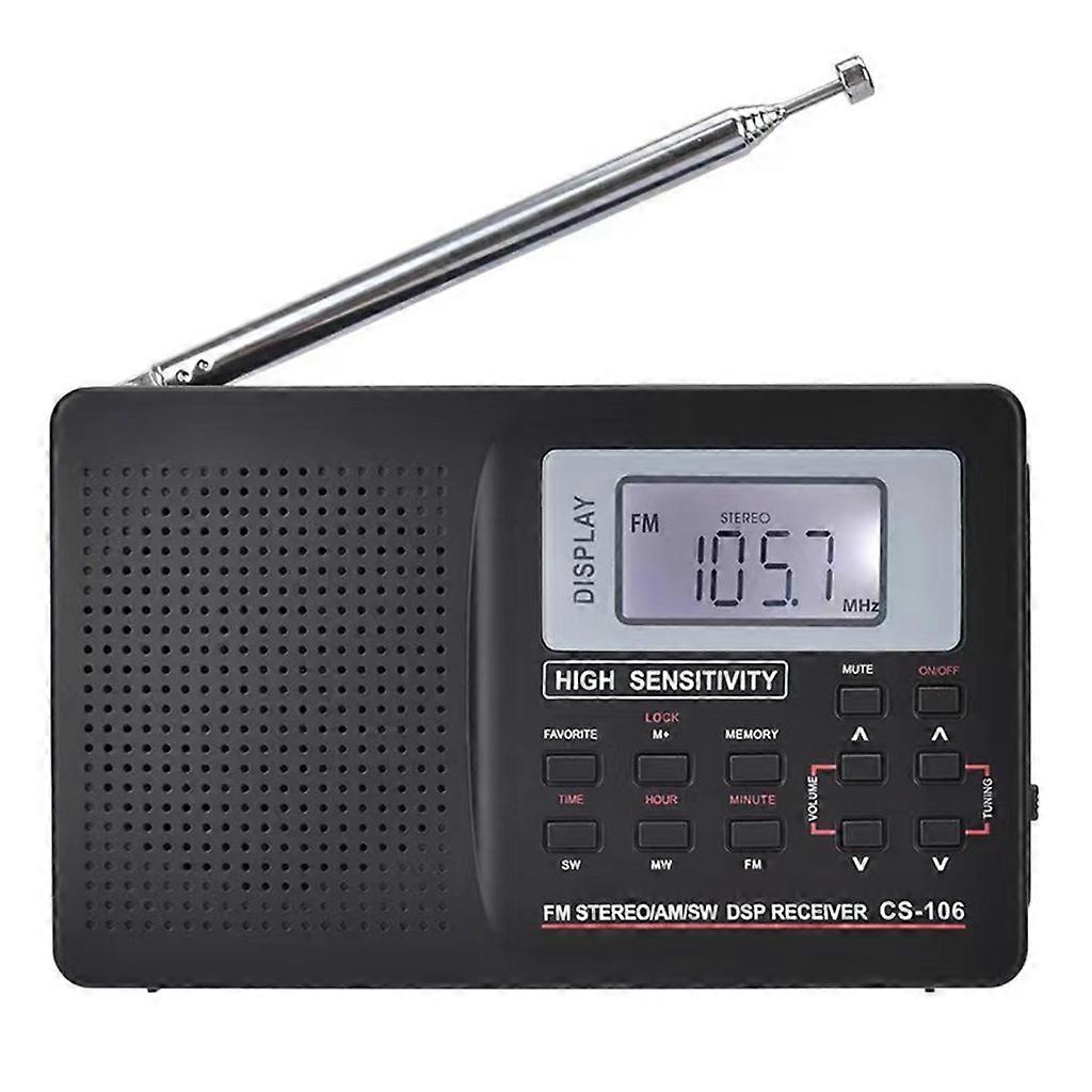 Portable Digital Full Band Radio Receiver FM/MW/SW Radio with External Antenna