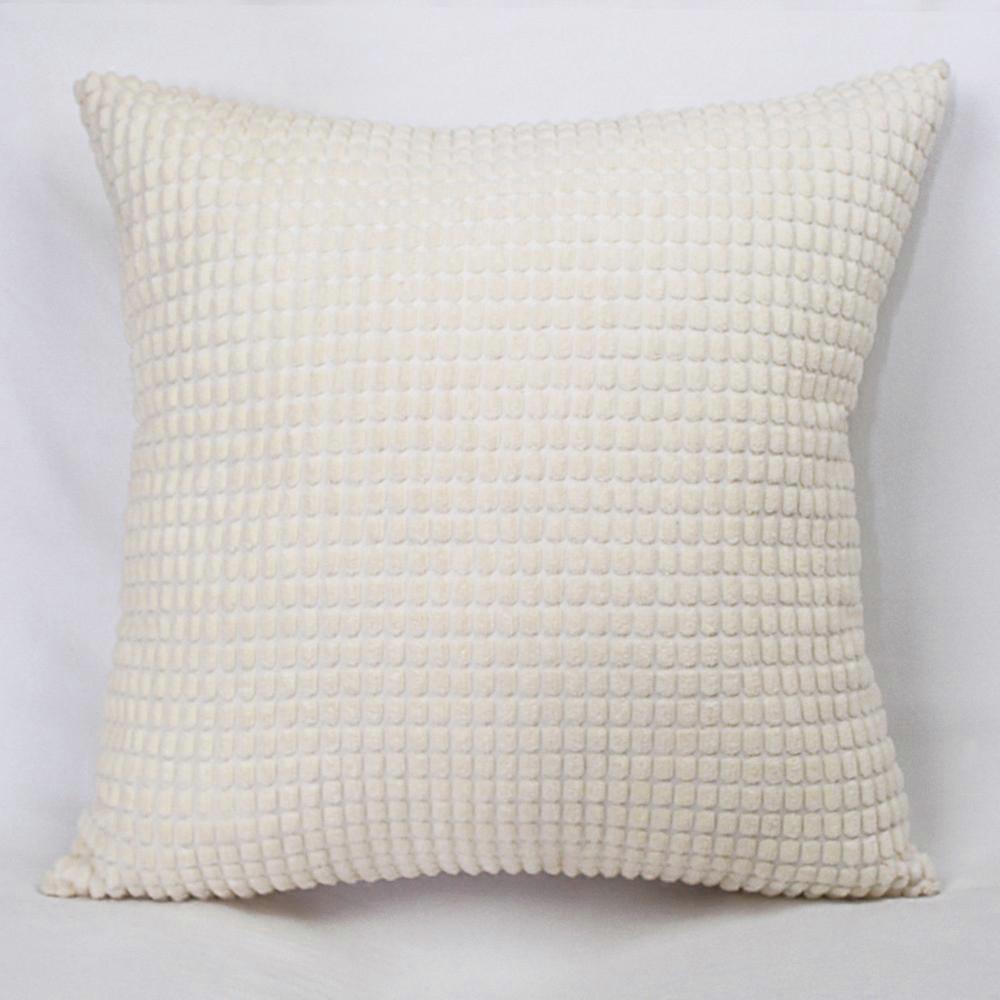 Corn Kernels Pillowcase,Soft Corduroy(2pcs White,45x45cm)