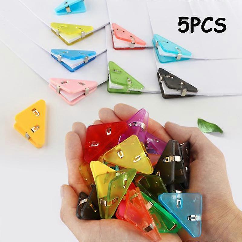 5/10/20Pcs Random Color Corner Clip Plastic Colorful File Folder Triangle Book Clip Dopamine Colorful Creative For Office School