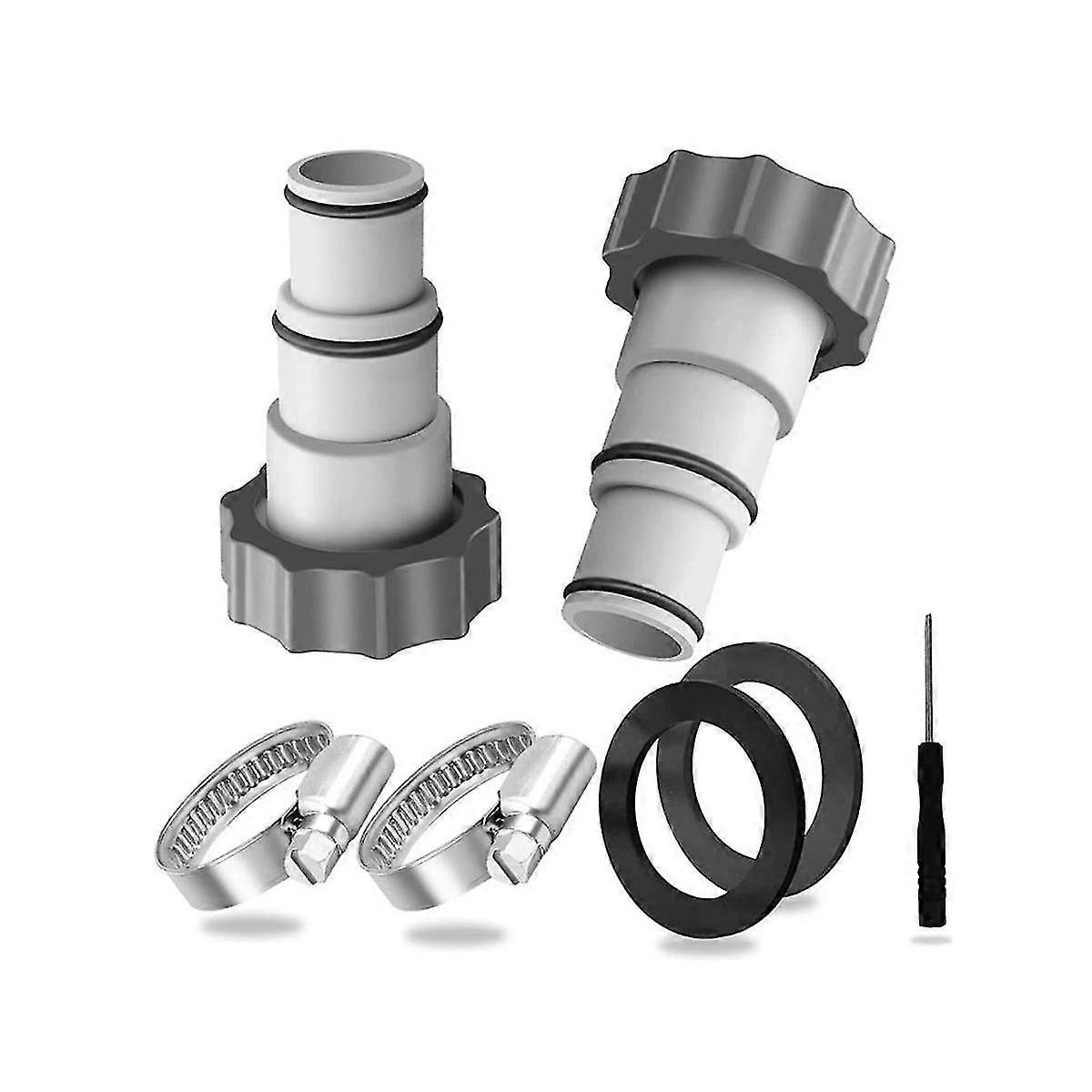 Replacement Hose Drain Plug Connector Adapter Kit Pool Drain Adapter,1.5 Inch To 1.25 Inch Hose Ada