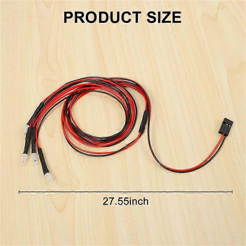 4 LED Light Kit 2 White 2 Red 3mm Headlights for 1/24 RC Crawler Car Axial SCX24 90081 AXI00002 Upg