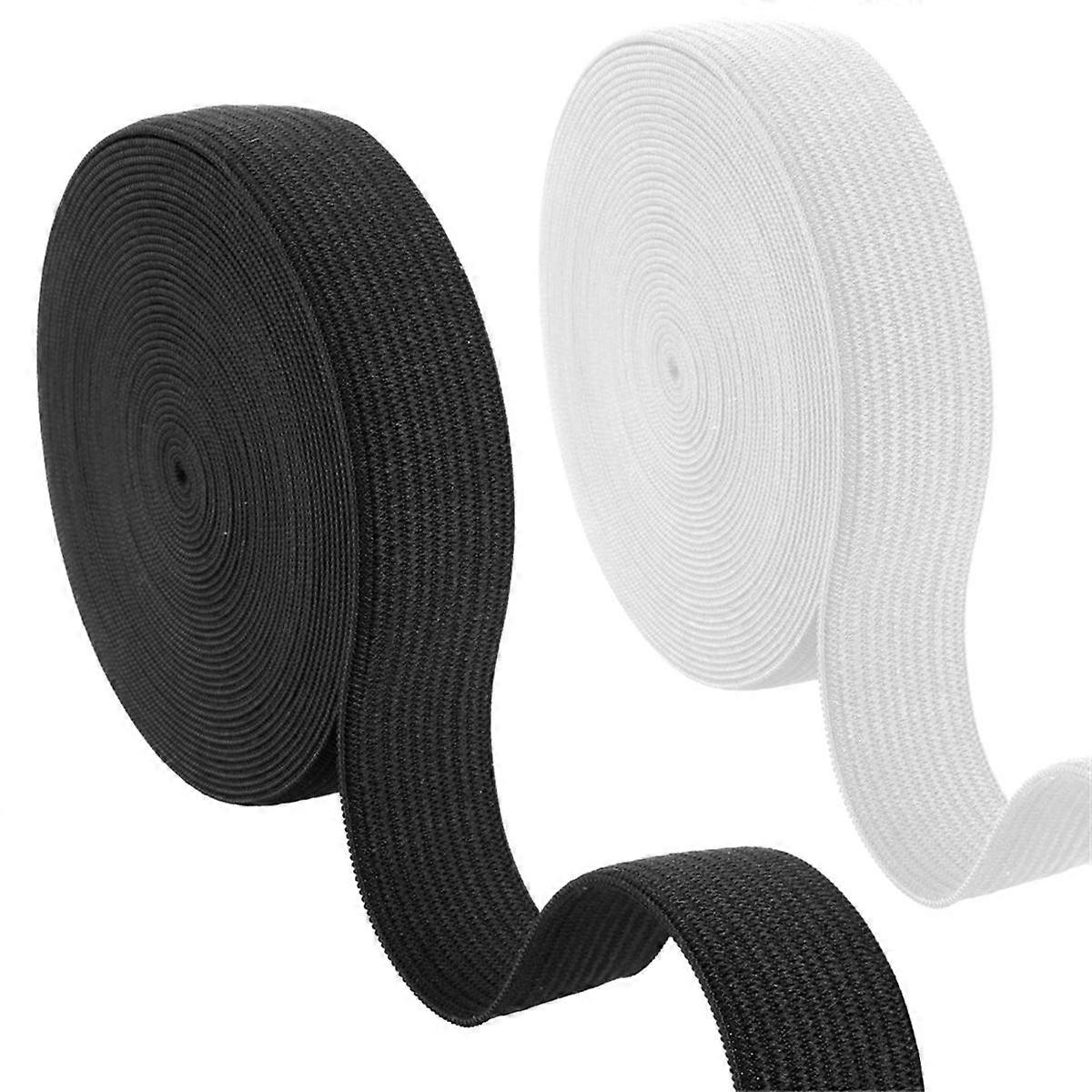 2PCS Sewing Elastic Bands for Knitting Stitching Stretch Flat Elastic Cord Wide Braided Elastic Spo