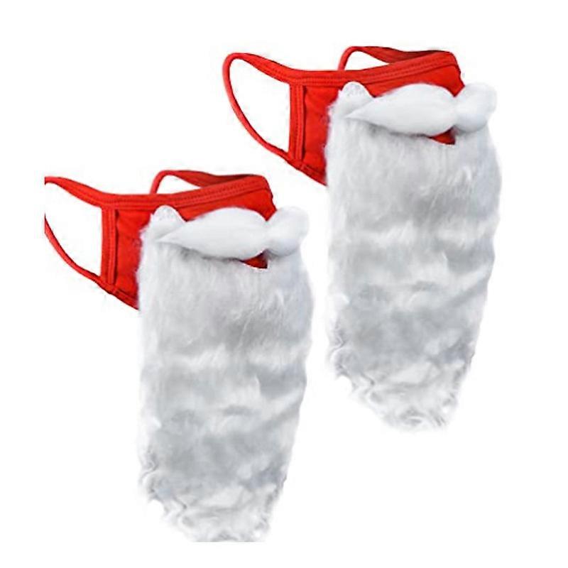 EVAGO 2 PACK Funny Xmas Men Bearded Holiday Santa Costume for Adults for Christmas (One size fits all)