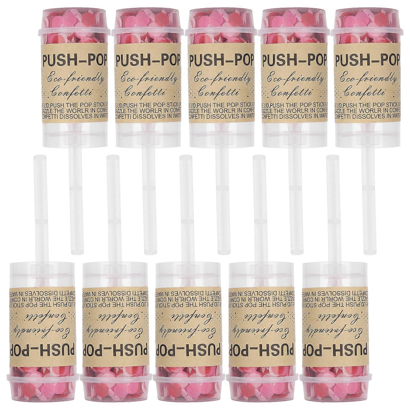 10個プッシュポップ紙吹雪ポッパーキャノン結婚式卒業性別公開誕生日パーティー用品