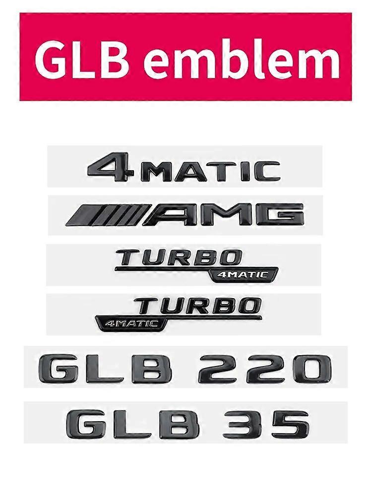 メルセデスベンツGLBクラスX247 GLB35 GLB200d GLB250 AMG 4MATICテールロゴマットブライトブラッククロームに適しています