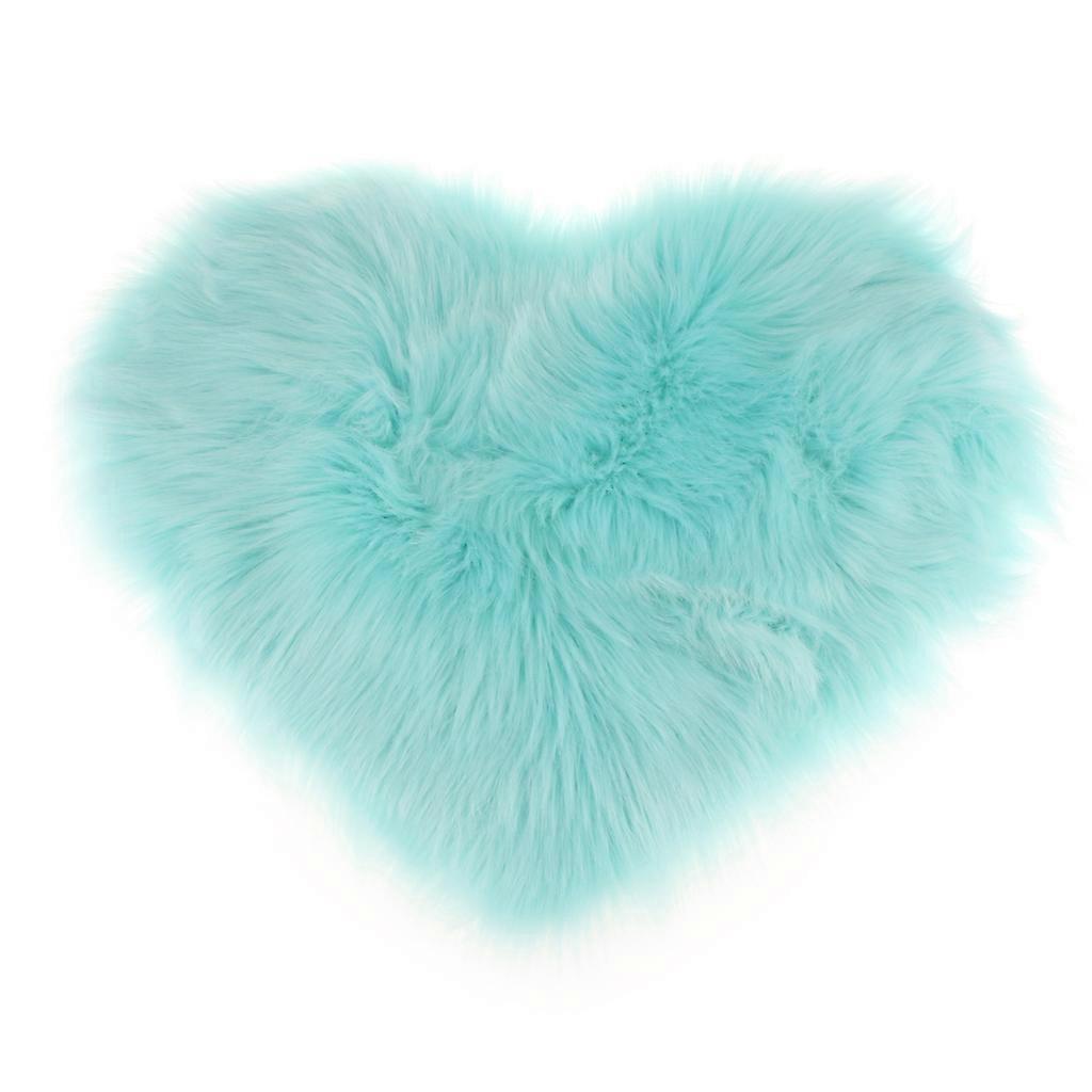 40x50cm Shaggy Heart Shape Area Rug Floor Carpet Mat Cushion Pad White