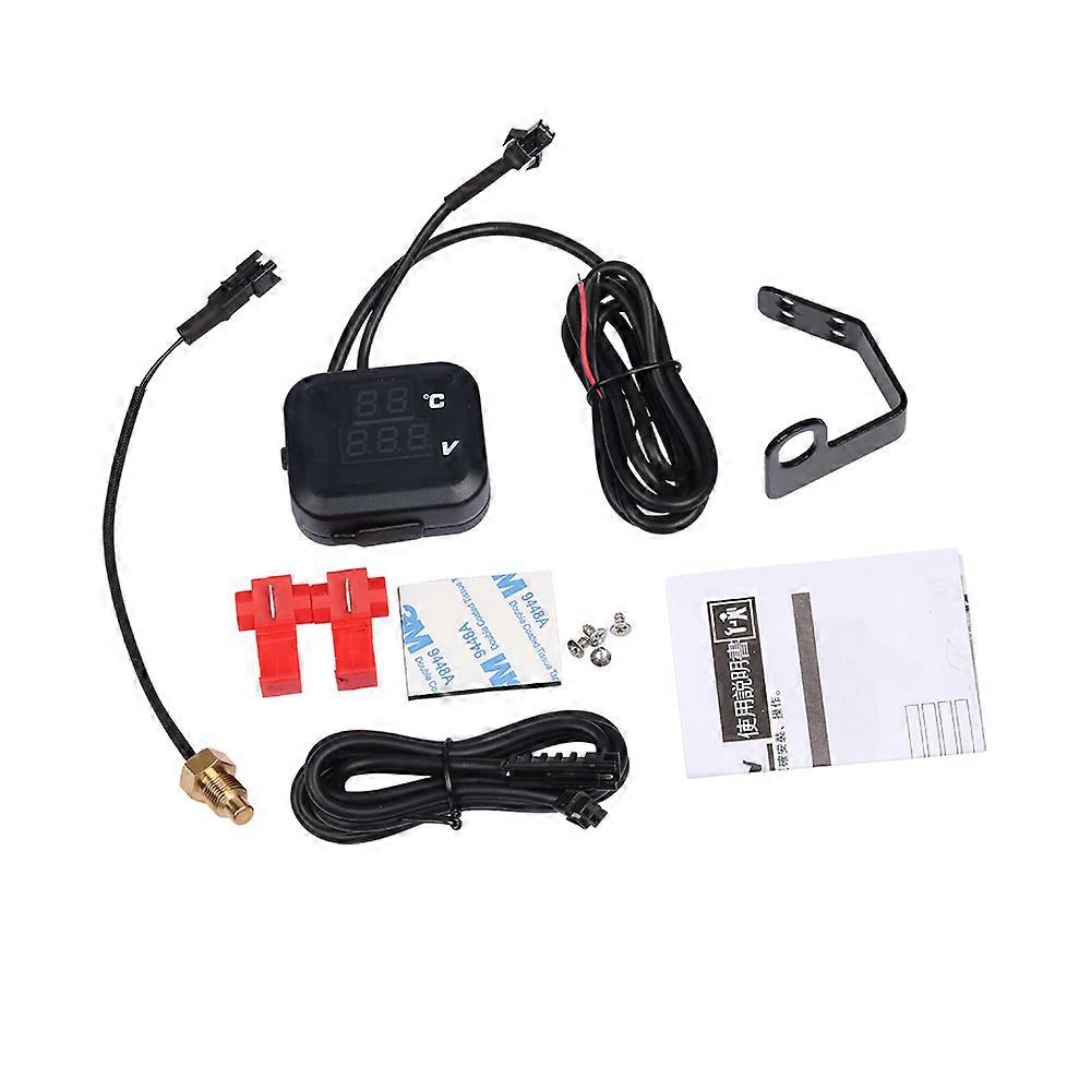 For PCX NMAX Motorcycle Universal Multi-function Water Thermometer Voltmeter USB Charging Three in One Waterproof Meter~26940