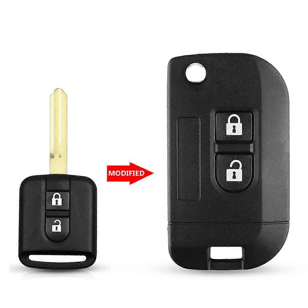 Dandkey 2 Buttons Flip Folding Remote Car Key Shell Case Fob Cover For Qashqai Nissan Micra Navara Almera Note primera Sunny