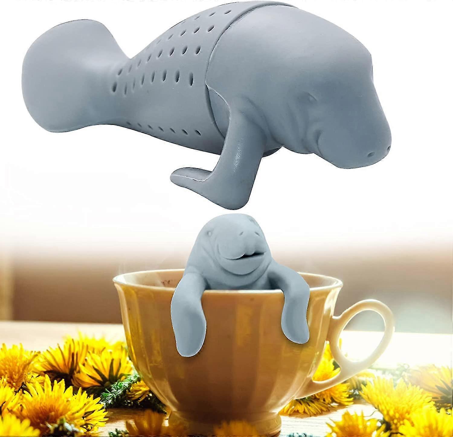 Manatee Tea Strainer, Silicone Tea Infuser, Cute Loose Leaf Tea Steeper ...