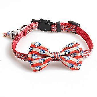 Of July Holiday Dog Collar With Bow Tie