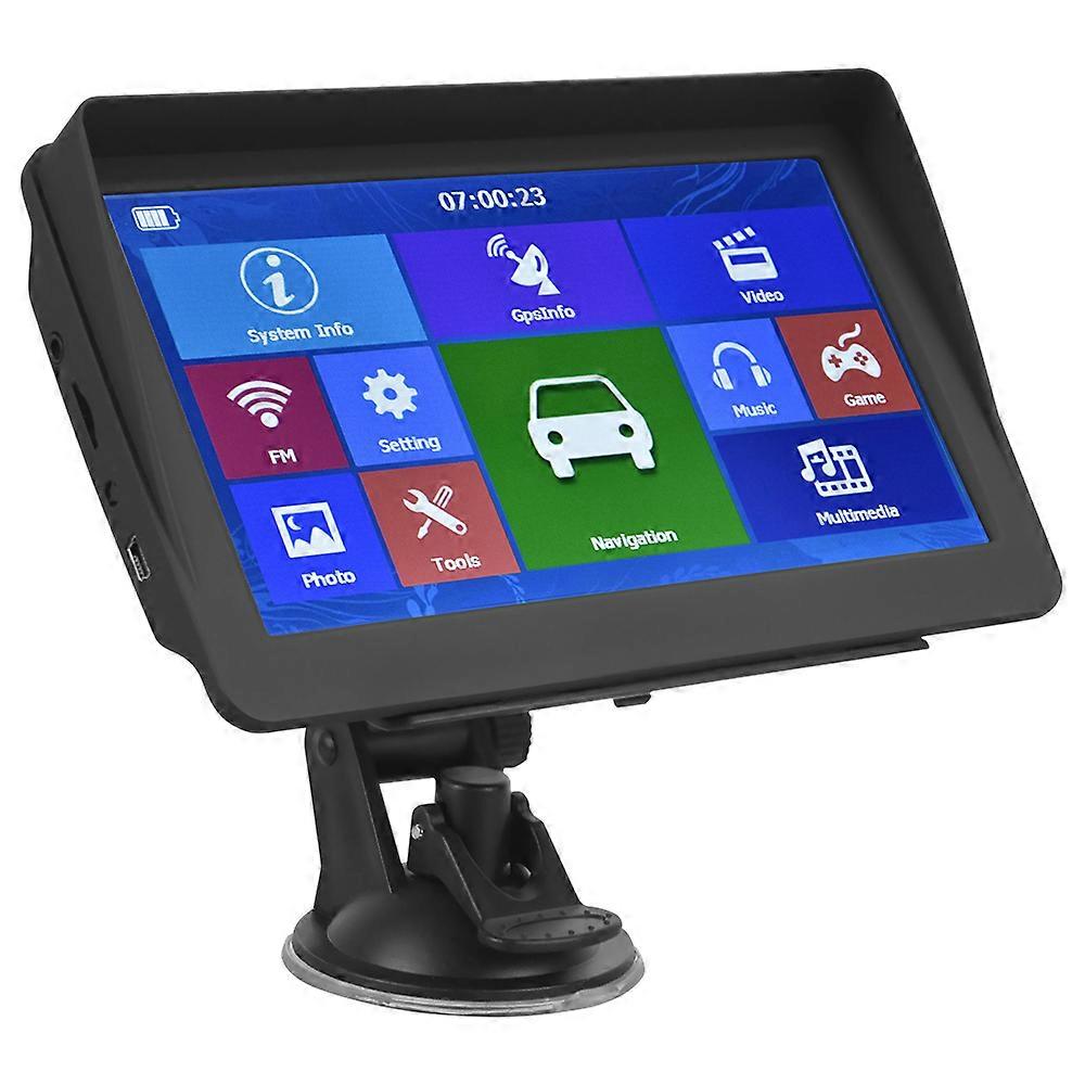 Podofo Car GPS Navigation 7 Polegadas Touch Screen GPS Navigator Truck Sunshade Sat Nav 256M Europa Mapa GPS Navigators