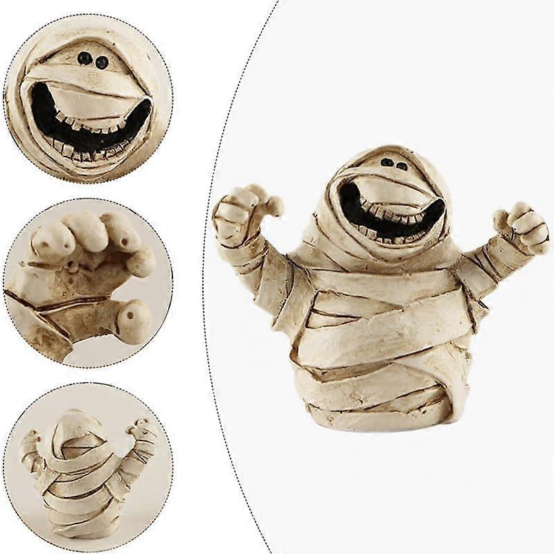 Halloween Ghost Pumpkin Figurines Rustic Light Up Resin Ghost