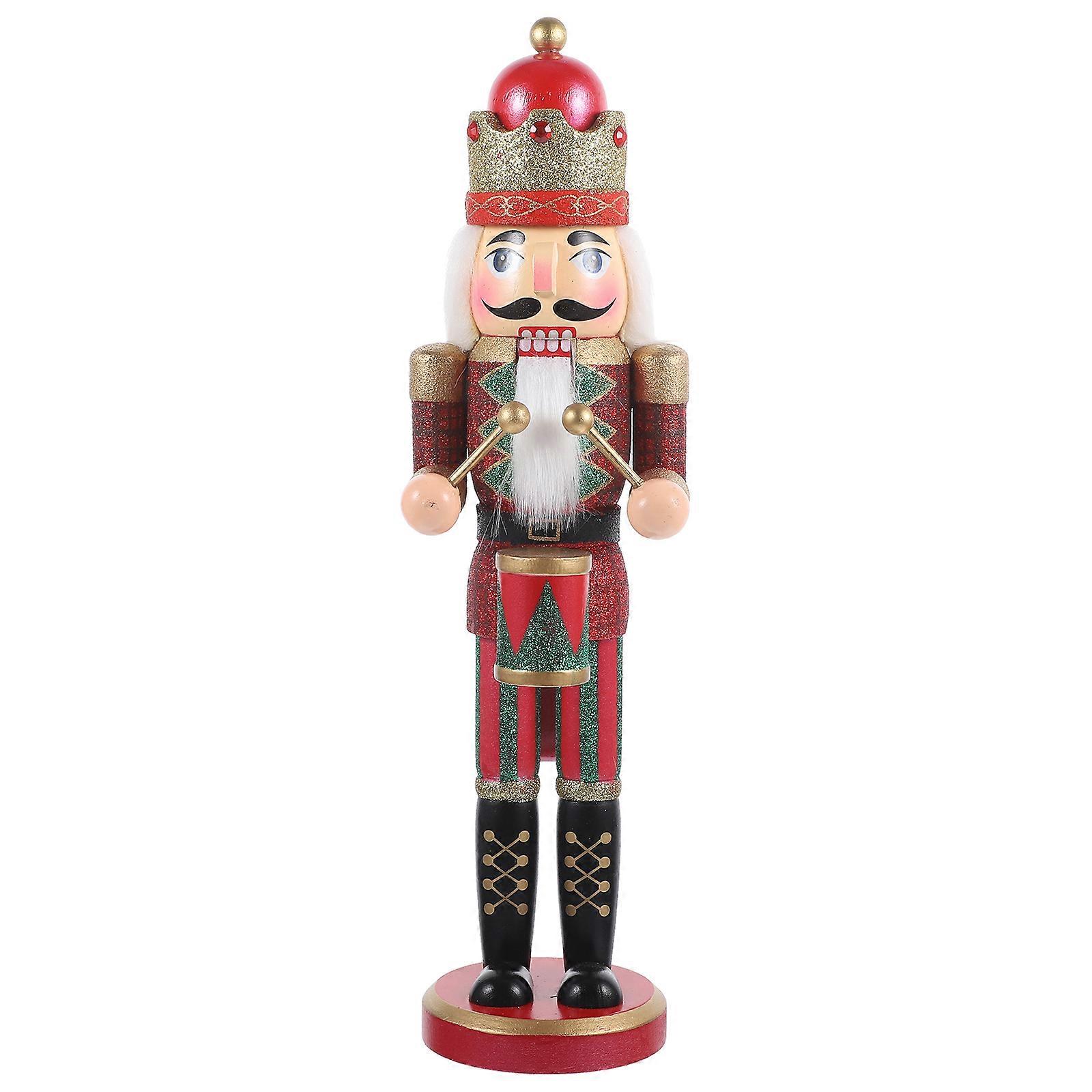 Desktop Xmas Nutcracker Puppet Figure Wood Nutcracker Decoration Wooden Nutcracker Puppet Gift