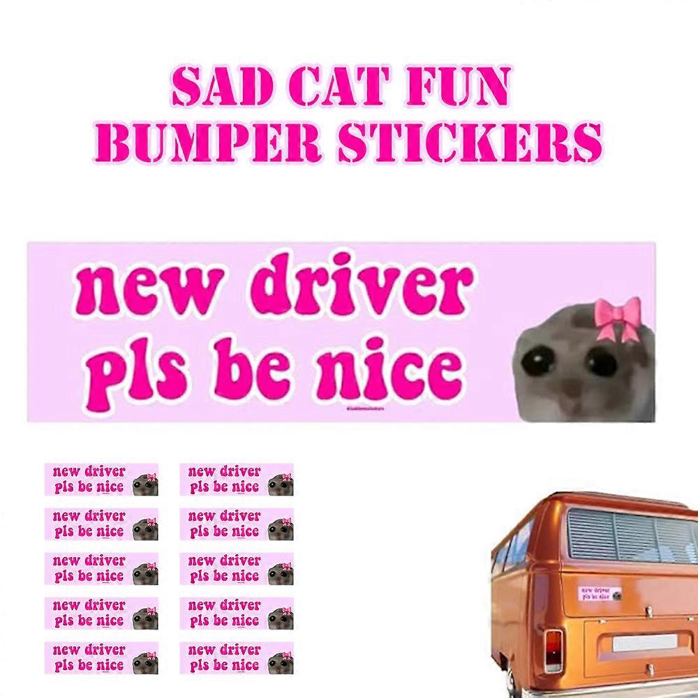 Sad Cat Bumper Sticker for Car Stylish Waterproof Car Decal for SUV Automotive