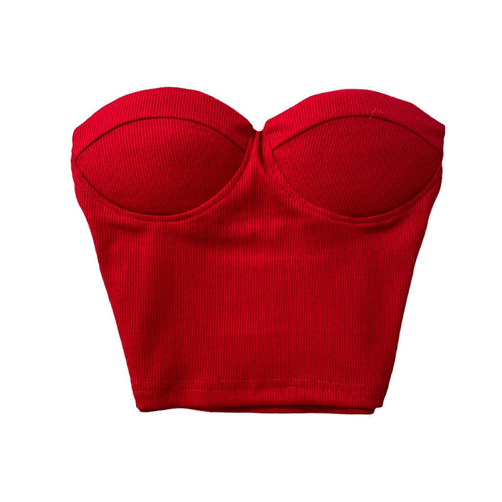 Women's Strapless Tank top Comfortable Fit Solid Color Undershirt for Travel and Everyday Life