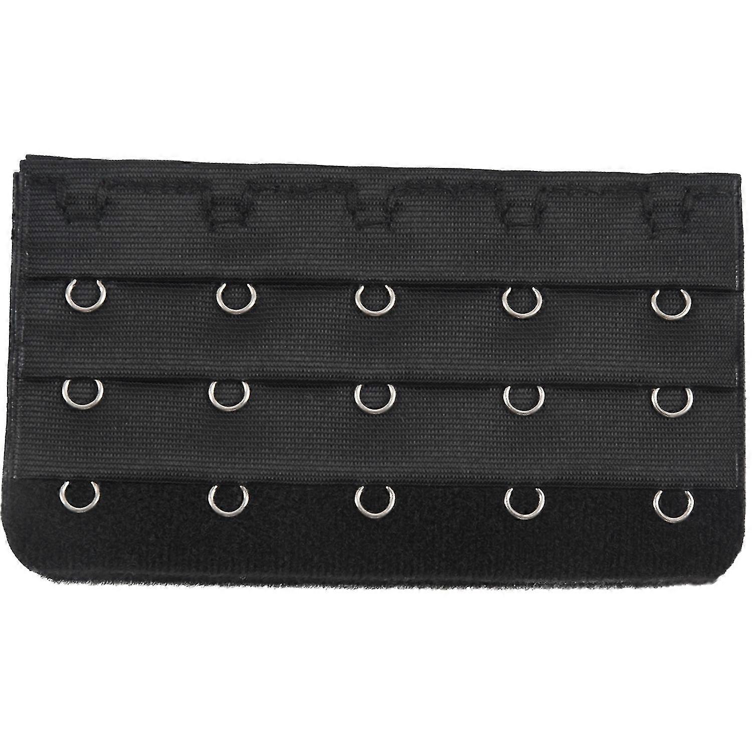 Black 5 Rows And Eye Tape Extension Bra Strap Extender 5 Pcs For Women