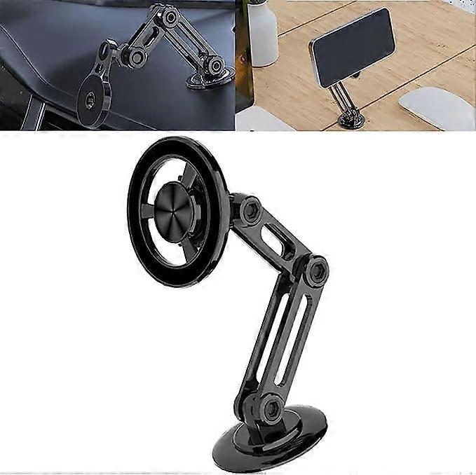 Magnetic Car Mount Auto Retractable Phone Clamp, Hands Free Automobile Mounts Cell Phone Holder with Metal Ring