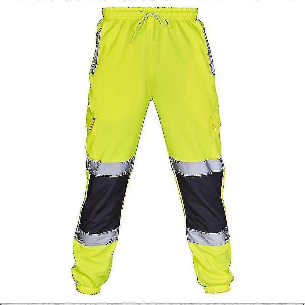 Mannen Hi Vis Viz Hoge zichtbaarheid Veiligheidsbroek String Broek Jogging Bot
