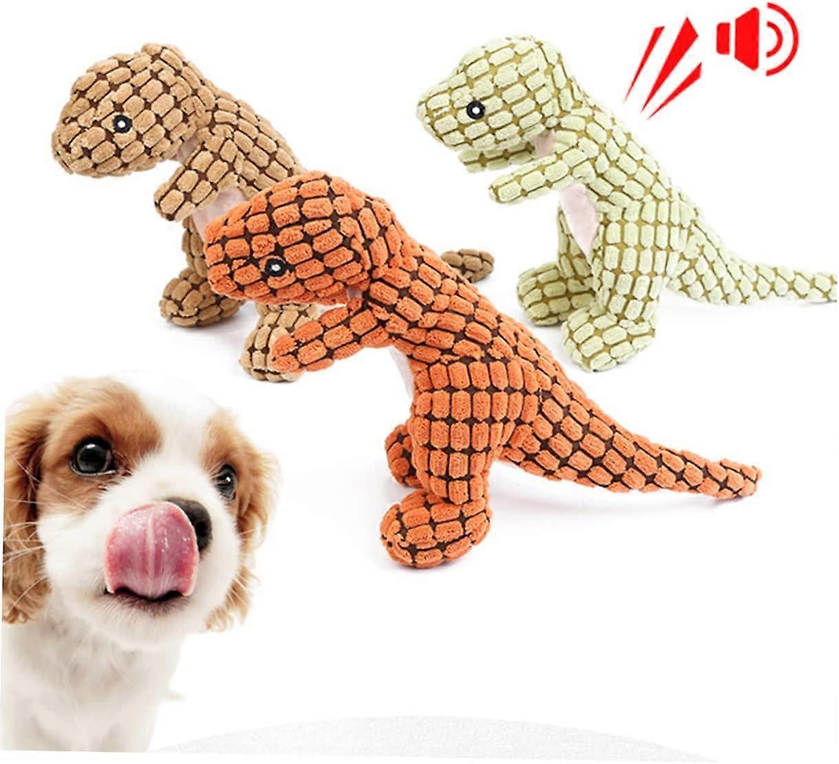 Dog Pet Chew Toys Plush Chewing Toy, Aggressive Chewers, Durable Molars Training Toy, Dinosaur Shape Pet Stuffed Toy for Teeth Grinding, Built-in air 