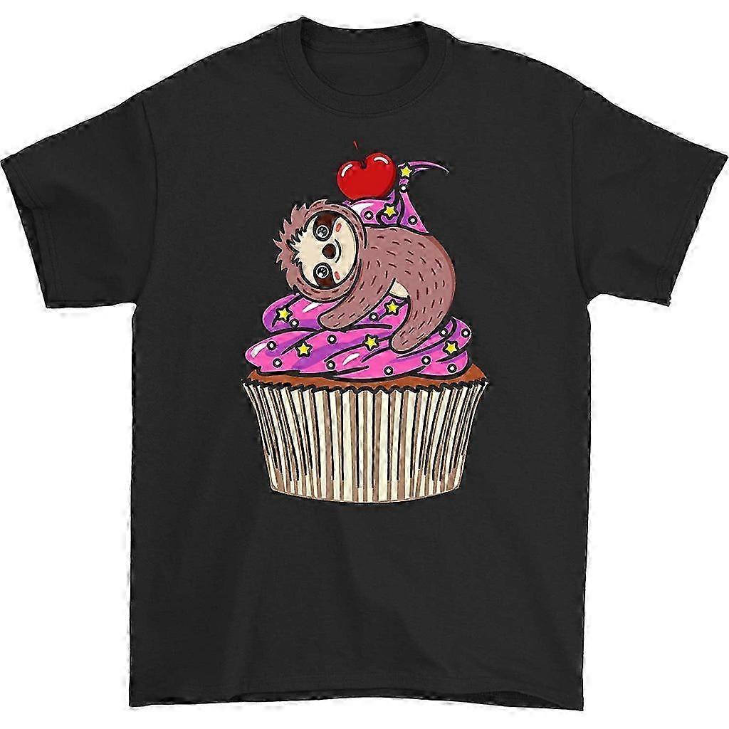 Sloth Cupcake Toppings Crew Neck T-Shirt