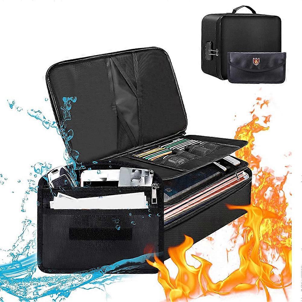 Fireproof File Organizer Bags,Fireproof and Waterproof Document Box with Money Bag, Fireproof Safe