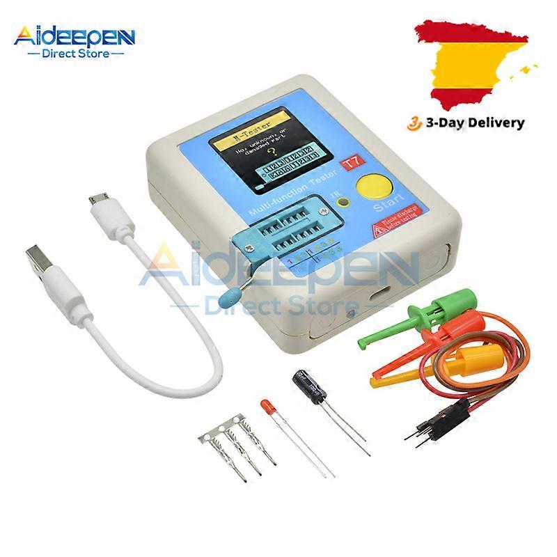 LCR-T7 T7 Transistor Tester TFT Diode Triode Capacitance Meter LCR ESR Meter NPN PNP MOSFET IR Multifunction Tester Multimeter