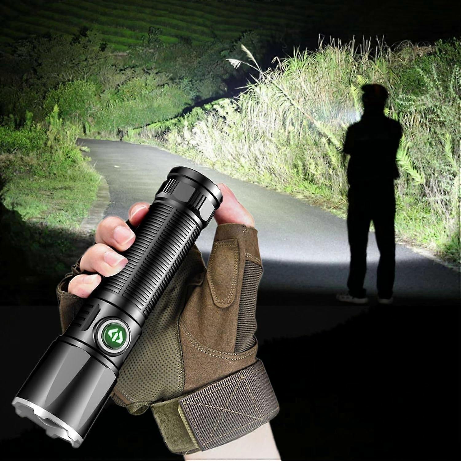 Super Bright LED Flashlight, 3 Modes Flashlights High Lumens LED Lights Handheld Flashlight Rechargeable Emergency & Outdoor Use - 500-800M
