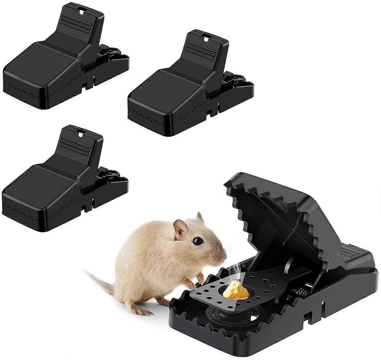 4 Reusable Mouse Trap Rat Trap with Powerful and Sensitive Spring Control for Indoor Kitchen Outdoor Garden Easy to Use