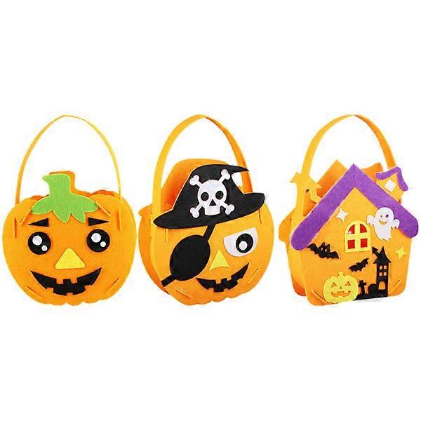 3Pcs Halloween παιδιά DIY τσάντα καραμελών μη υφασμένα τσάντα δώρου DIY φορητή τσάντα καραμελών