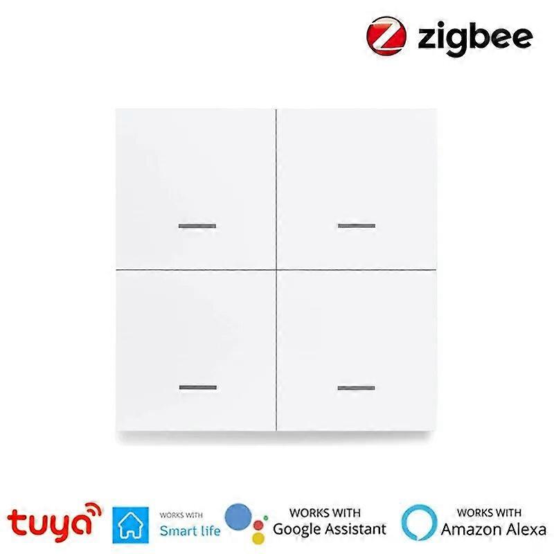 Tuya Smart Zigbee 4 Gang Scene Switch Button Wireless 12 Scene Switch Controller Smart Home Automation Scenario for Tuya Devices