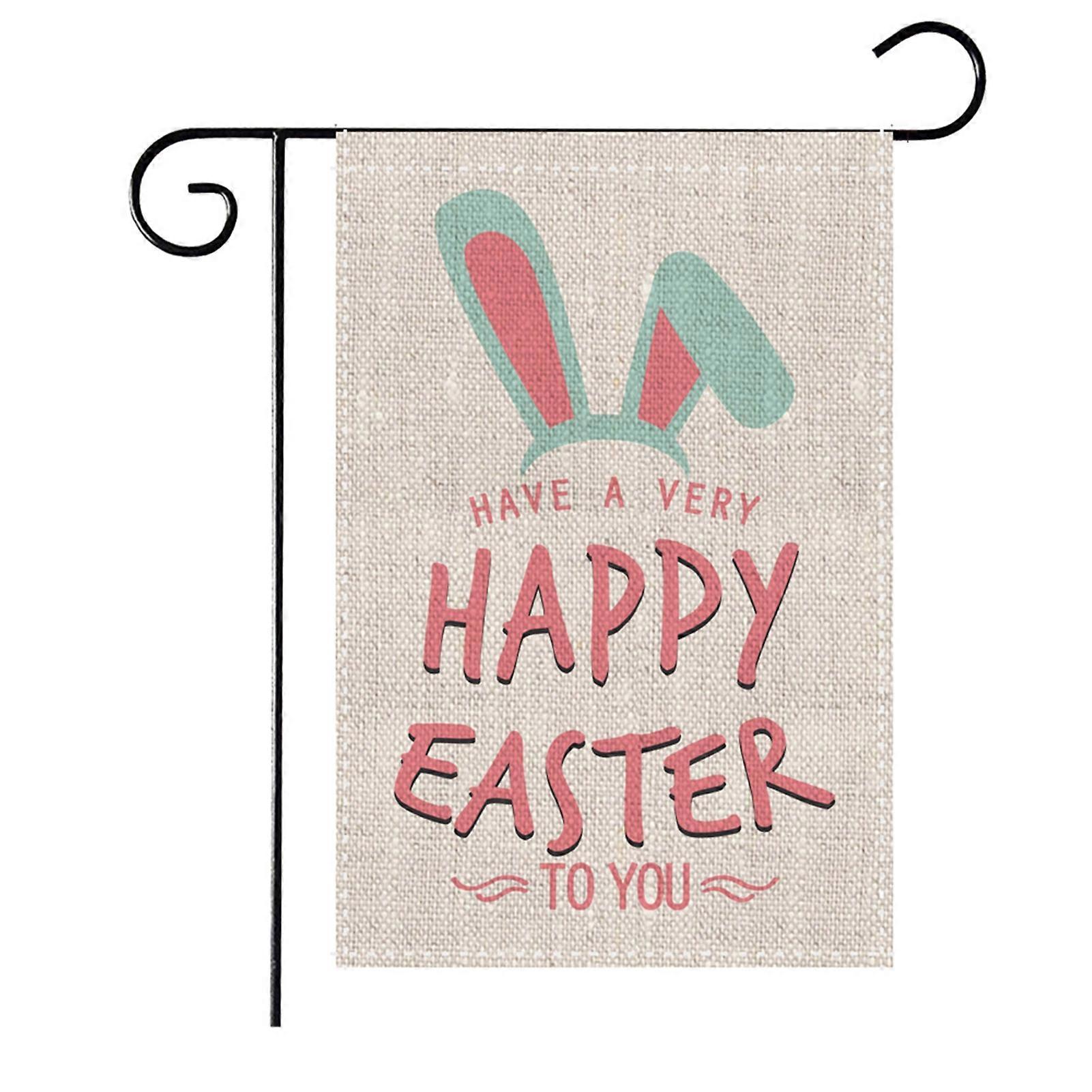 Festivalul de Paște Flag Exquisite Pattern Wear Resistant Non-Fading Lavable UV-Resistant Decorative Linen Easter Double-Sided Printed Welcome Flag Decor