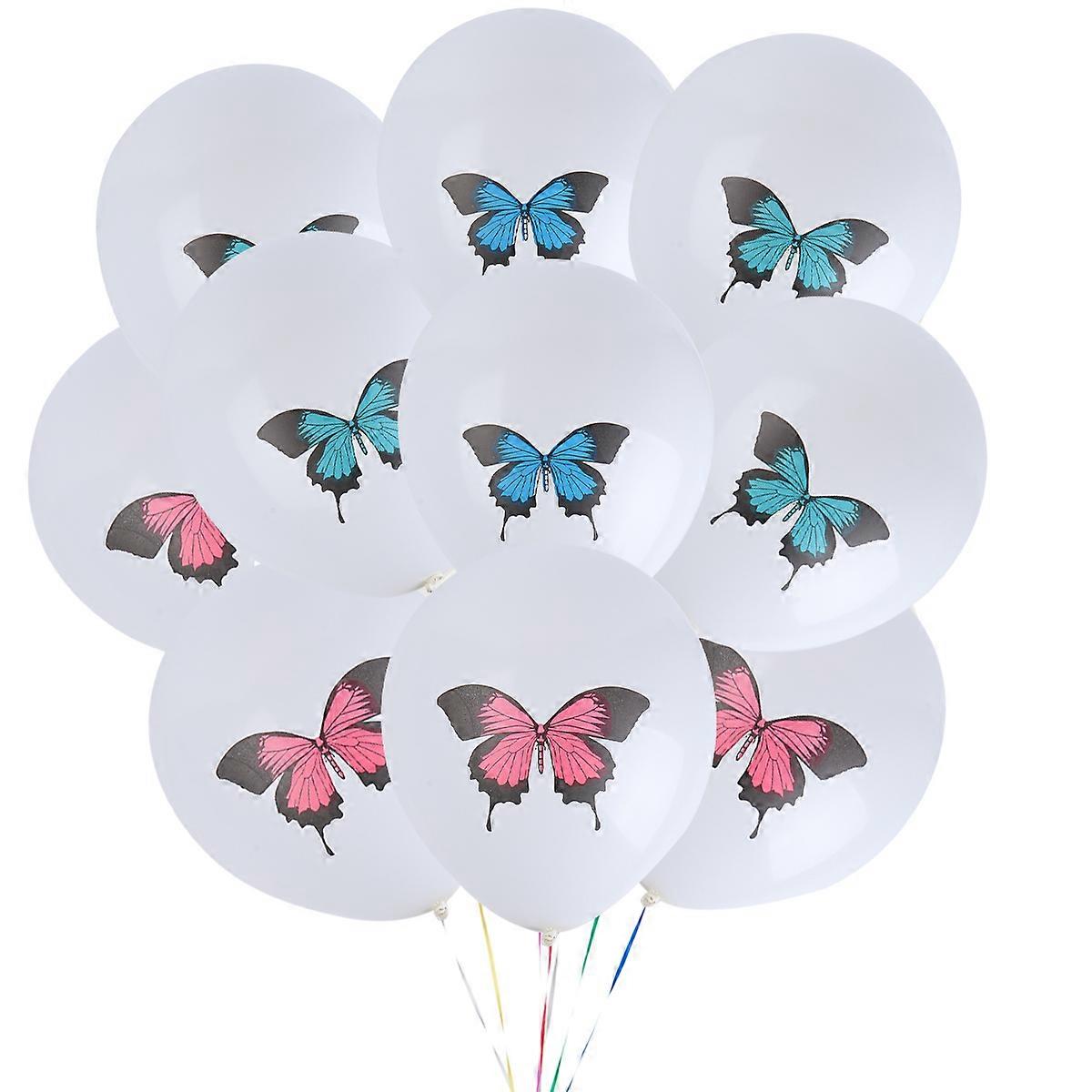 1 Set 20pcs Colorful Swallowtail Patterned Balloon Party Decoration Random Color