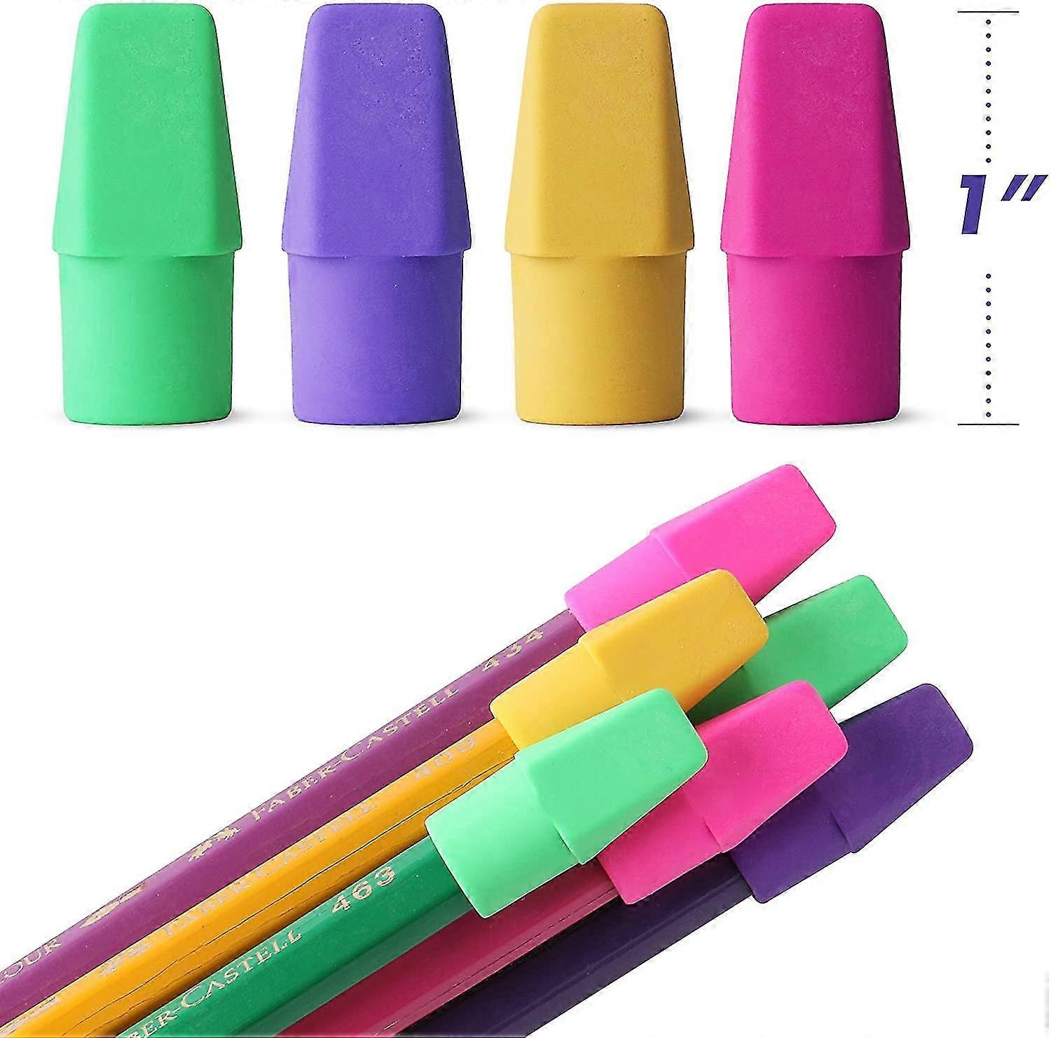 Pencil Top Erasers, Cap Erasers, 120 Packmixed Color