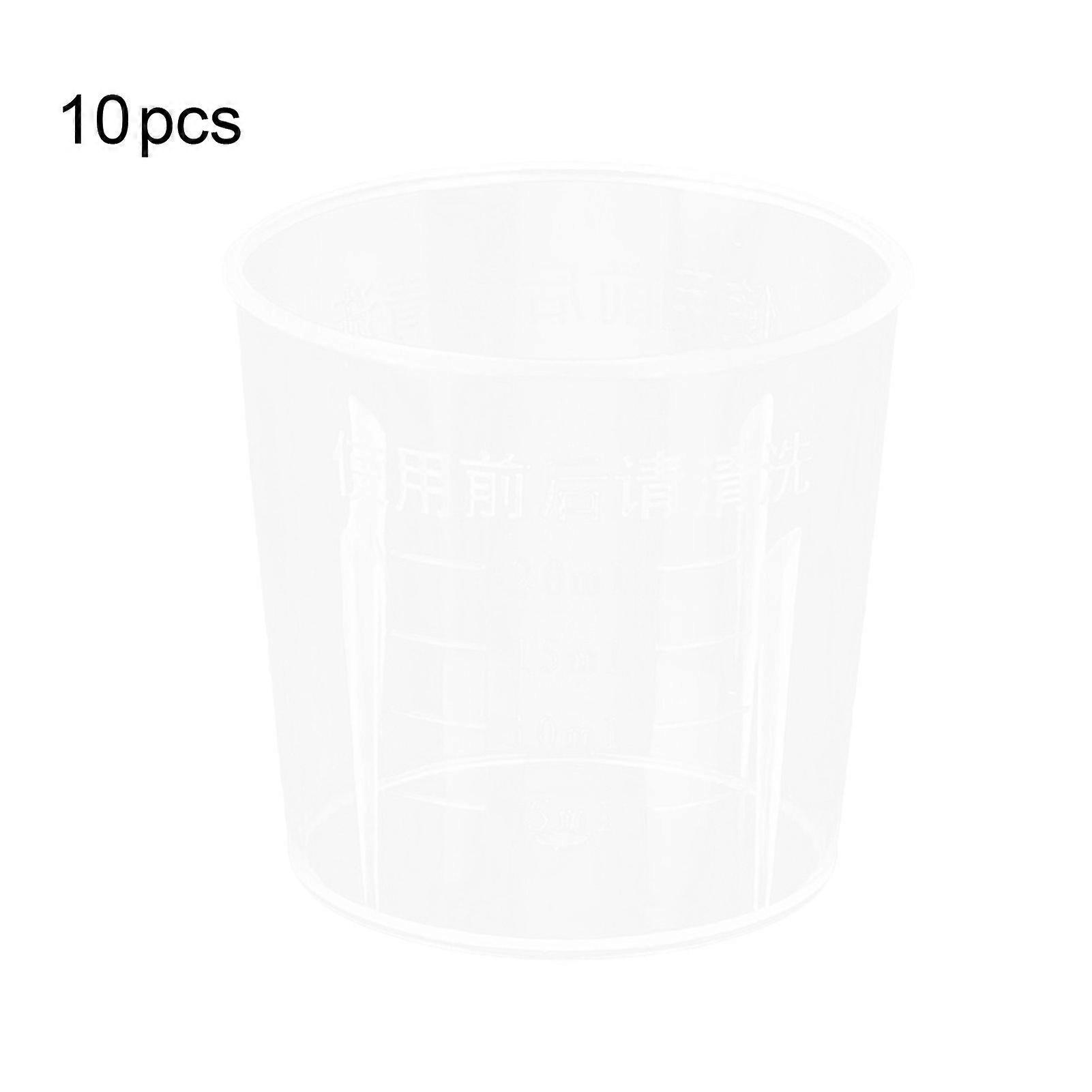 10Pcs Measuring Container Clear Easy to Clean 20ml Plastic Graduated Measuring Cup for Kitchen