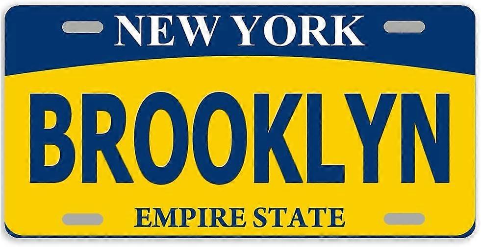 Tampa de Placa de Licença de Carro de Metal do Brooklyn do Estado de Nova York com 4 Furos 12 x 6 Polegadas