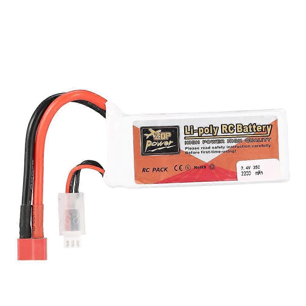 ZOP Power RC 7.4V 2200mAh 35C 2S 2S1P Lipo Battery Plug Rechargeable For RC Racing Drone Helicopter Multicopter Car Model