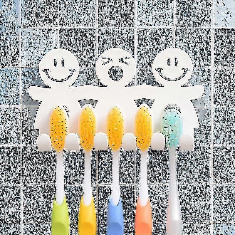 Wall Mount Smiley 5 Position Toothbrush Holder
