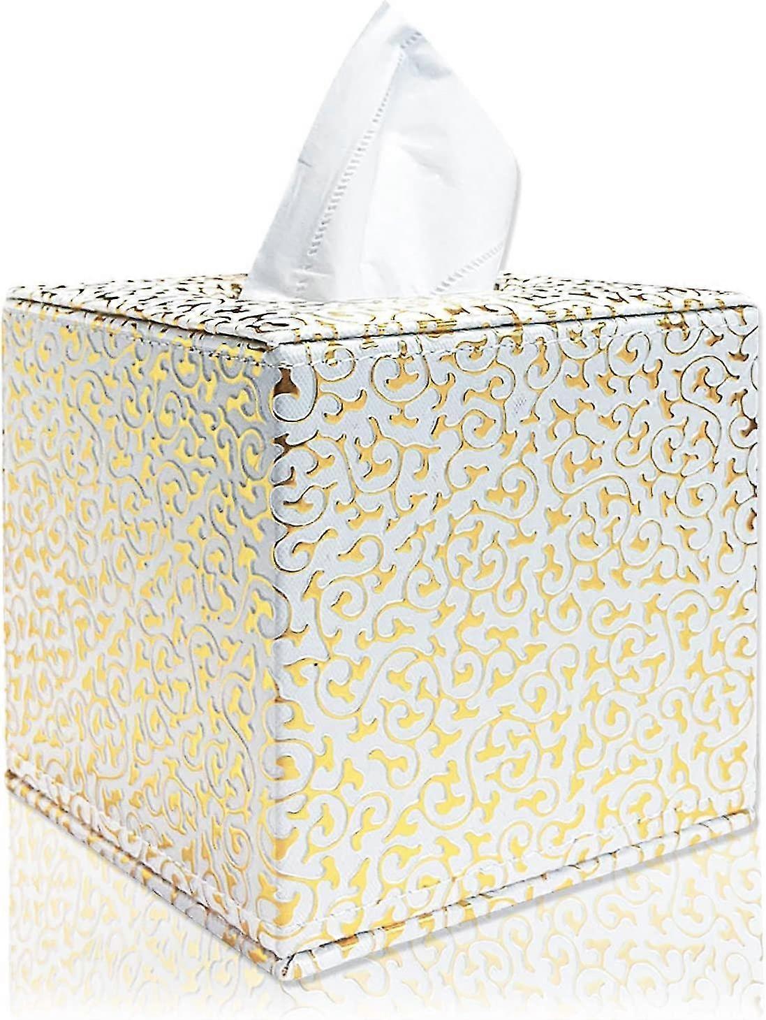 Rechthoekige lederen tissue boxhouder