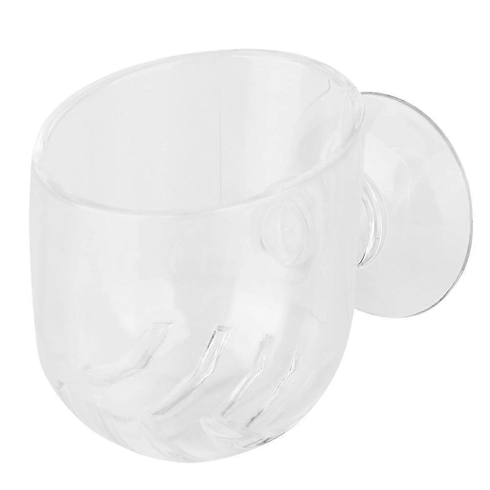 Acrylic Transparent Fish Feeding Cup with Suction Cup - Red Worm Feeder Container