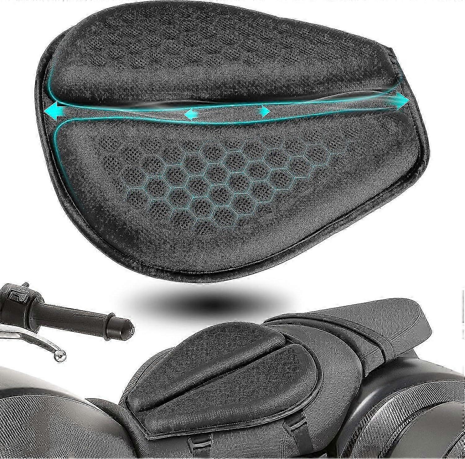 Μαξιλάρι μαξιλαριών καθισμάτων μοτοσικλετών 3d κηρήθρα υψηλής ελαστικότητας πηκτή υλικό άνετη αναπνεύσιμη απορρόφηση κραδασμών