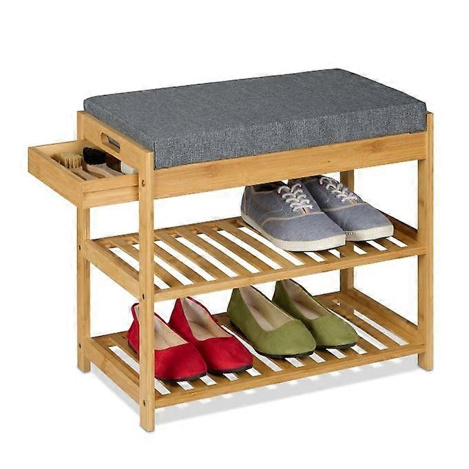 Shoe bench with seat and drawer