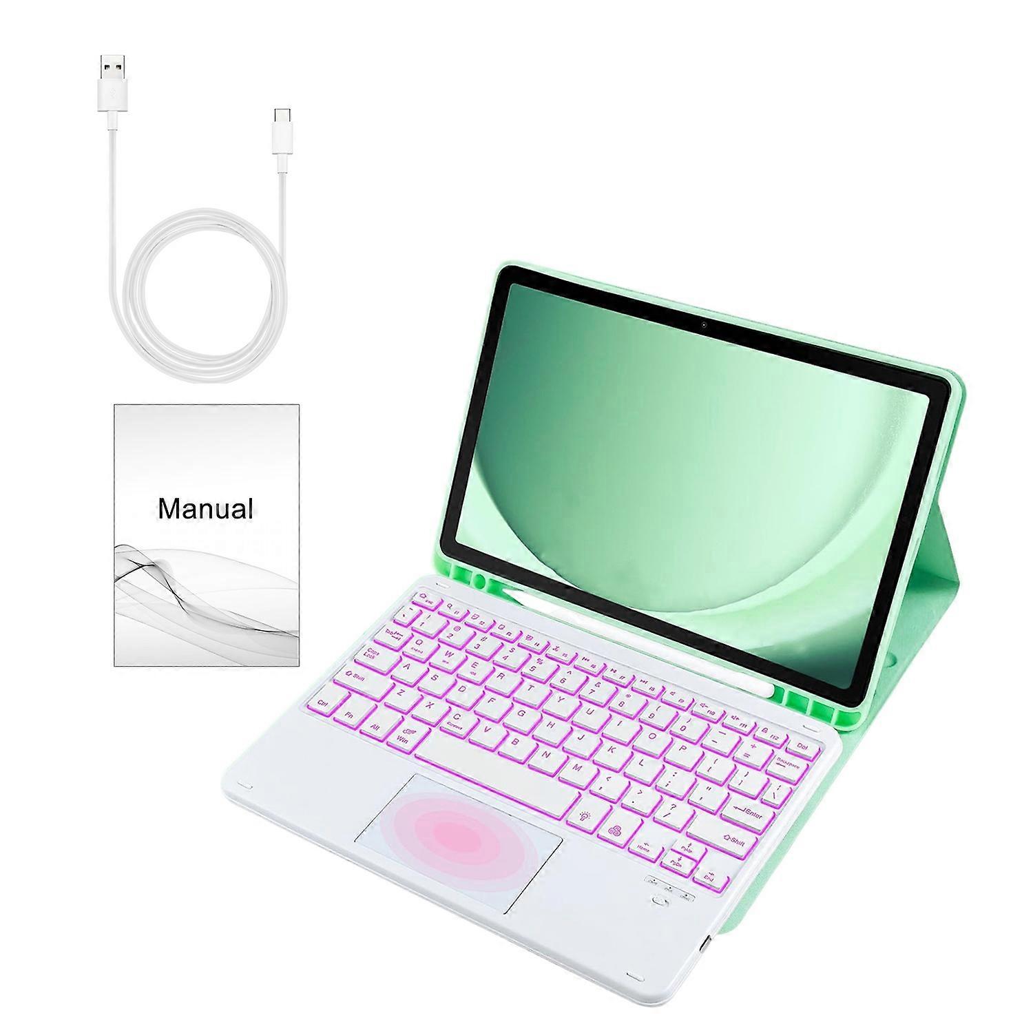 Tablet Bluetooth-compatible Keyboard with Protective Case Colorful Backlit Design Latency-Free