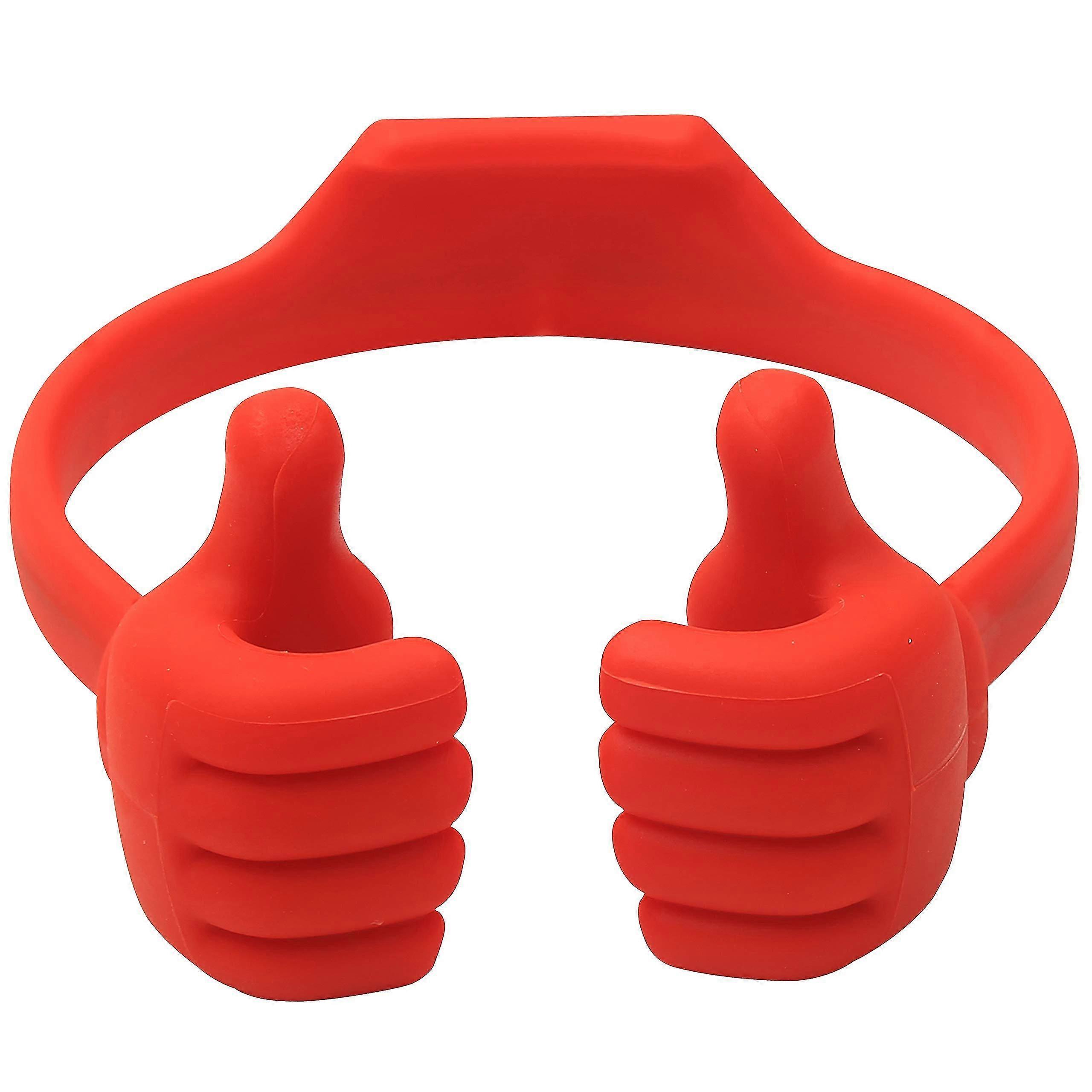 Universal Flexible Thumb Smartphone Tablet Mount Holder - Red