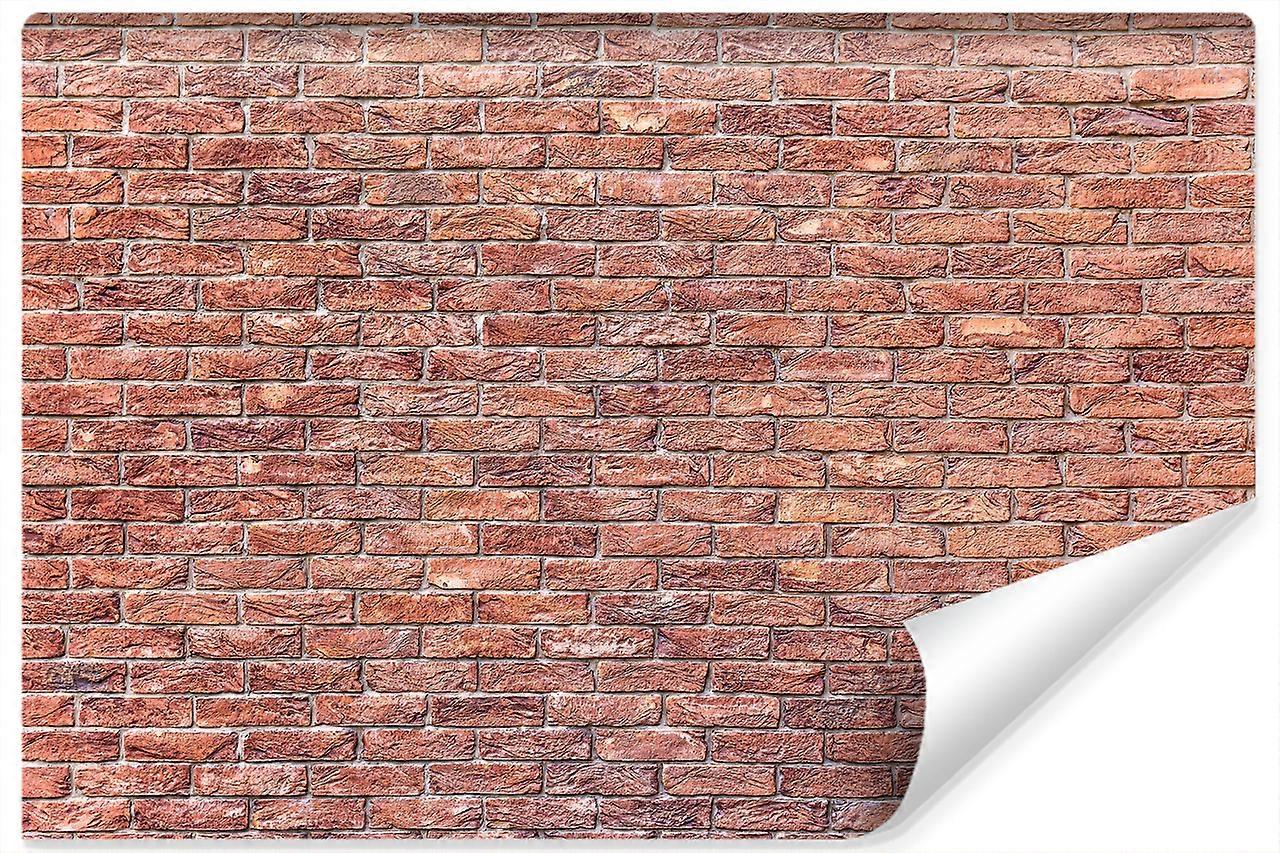 Veggmaleri rød murvegg 3D-effekt