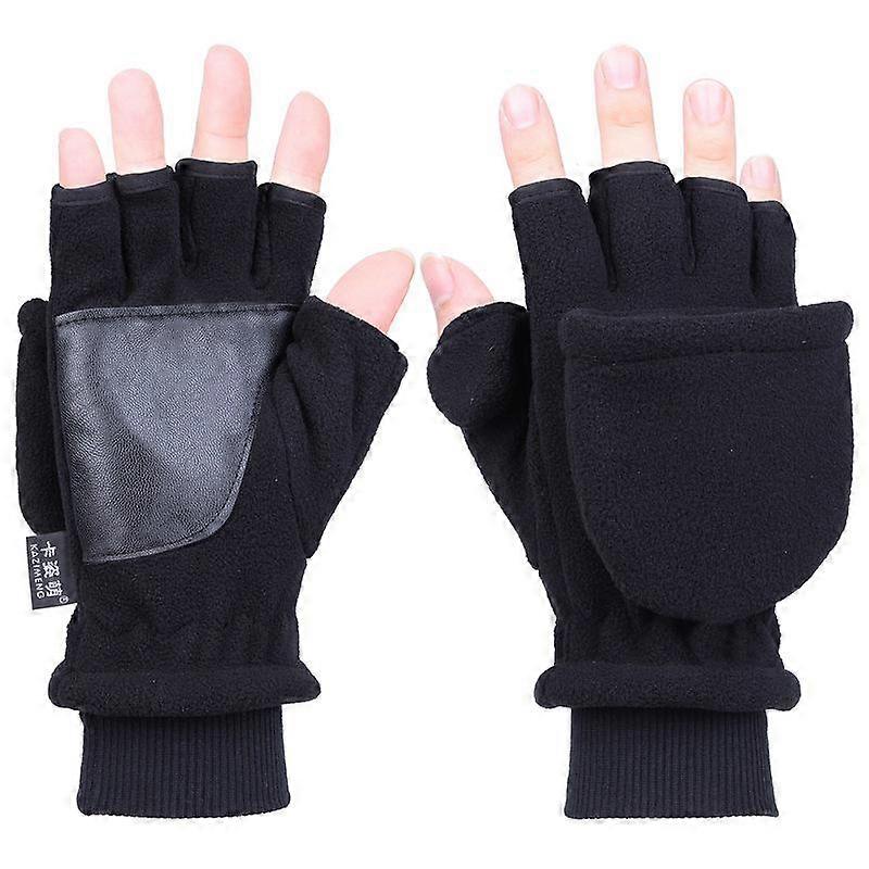 Double Layer Warm Thickened Non-slip Touch Screen Half Finger Cycling Ski Snowboard Fishing Gloves