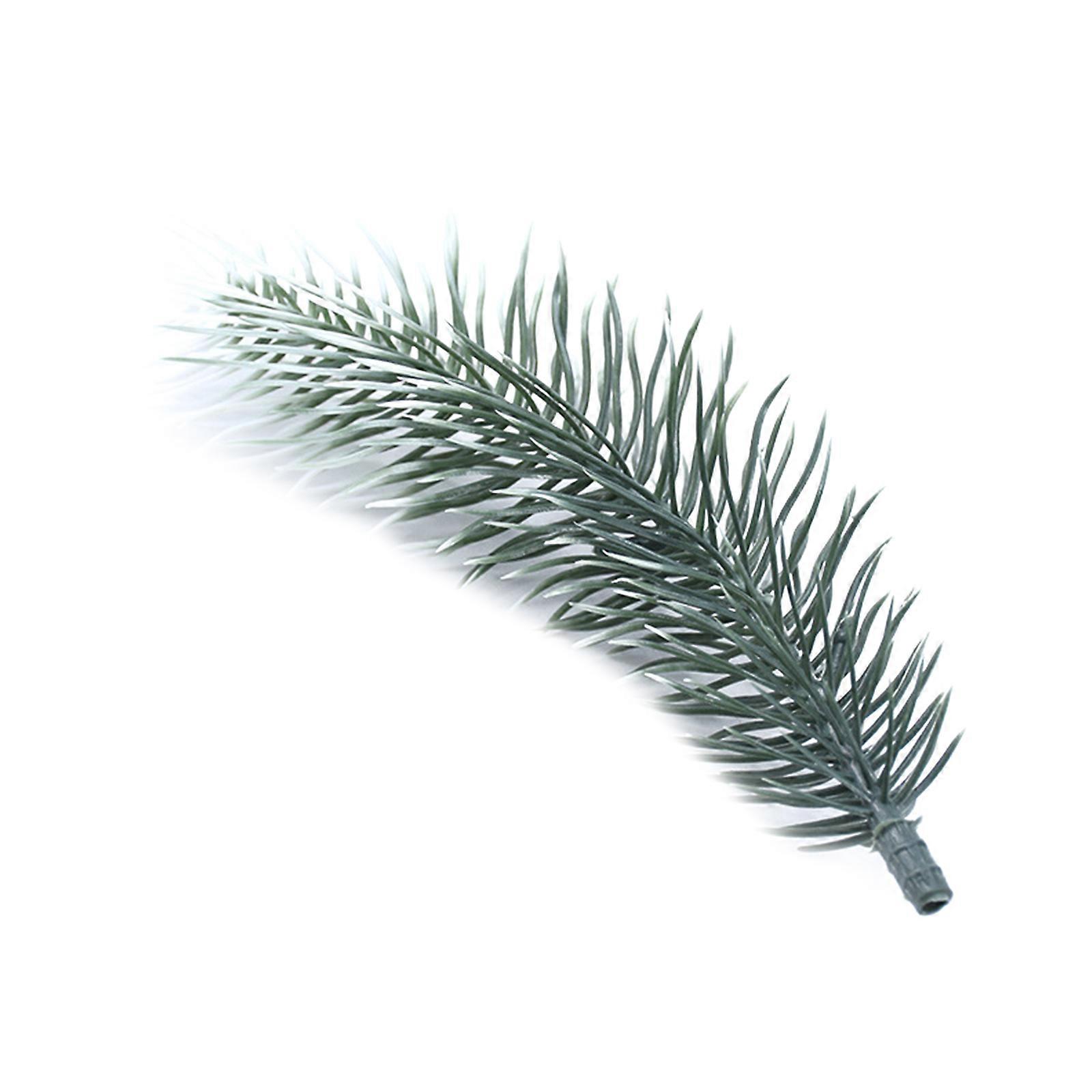 100Pcs Artificial Snow Frosted Pine Needles Branches Cedar Twig Stems Sprigs Faux Greenery Christmas Tree Picks for Flower Arrangements Xmas Winter