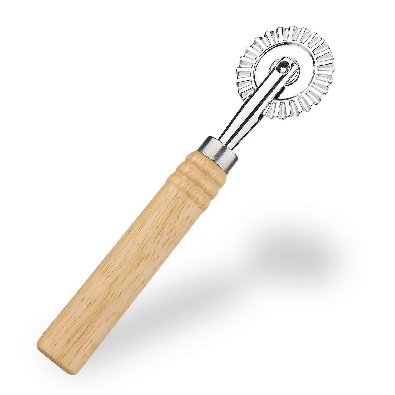 Pastry cutting wheel, wooden handle, wonton edge press, suitable for baking pastry making, kitchen tools